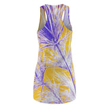 Racerback Dress Lilac Palm Print