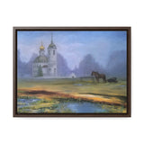 "At dawn"- Gallery Canvas Wraps, Horizontal Frame Blue/Yellow/Green