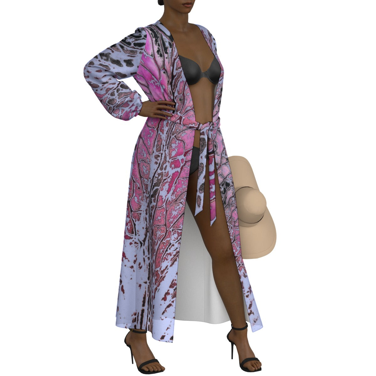 Women's Lace-up Chiffon Robe