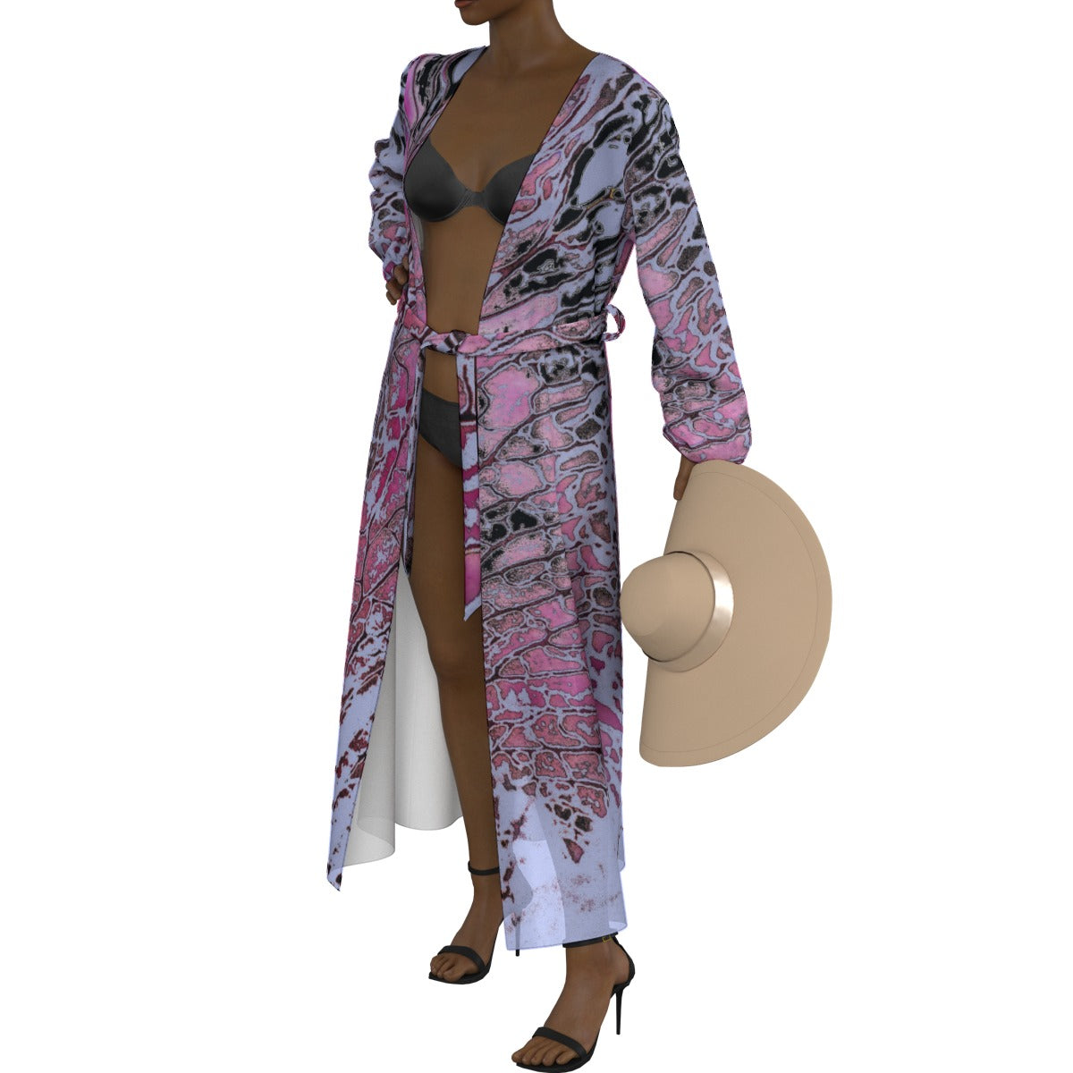 Women's Lace-up Chiffon Robe