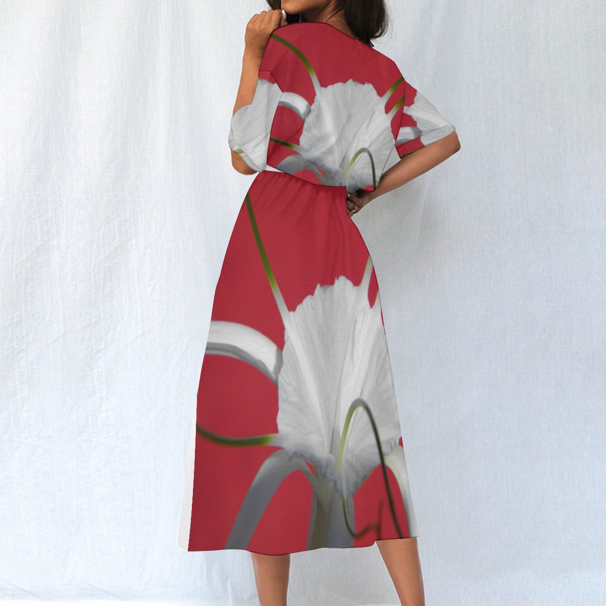 Women's Elastic Waist Dress Red