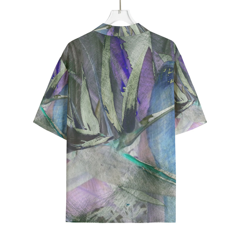 Men's Hawaiian Rayon Shirt Blue/Lilac