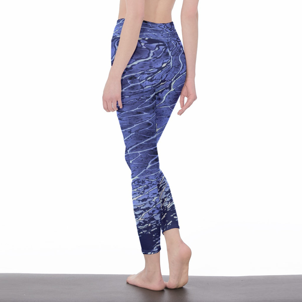 Women's High Waist Leggings Blue
