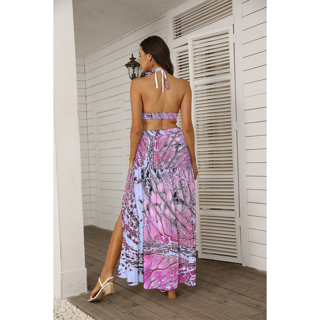 Women's Tie Back Wrap Dress Pink 