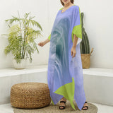 Women's long Dress Lilac/Green