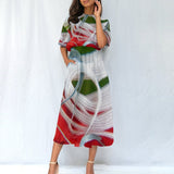 All-Over Print Women's Elastic Waist Dress Feathers
