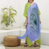 Women's long Dress Lilac/Green