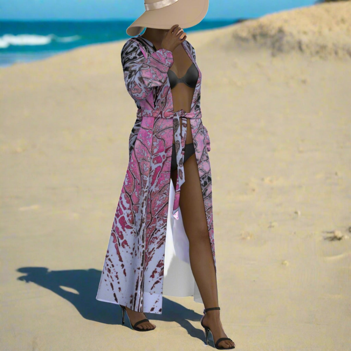 Women's Lace-up Chiffon Robe 