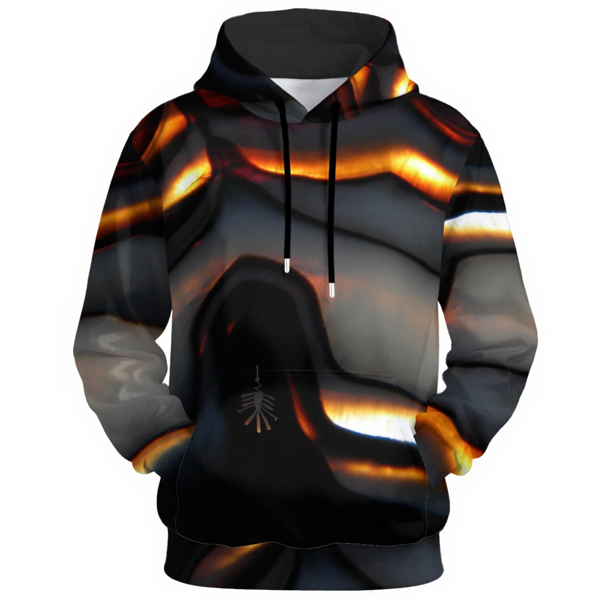 Women's Pullover Hoodie | 310GSM Cotton Black/Orange