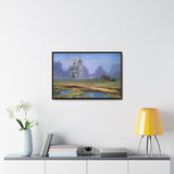 "At dawn"- Gallery Canvas Wraps, Horizontal Frame Blue/Yellow/Green