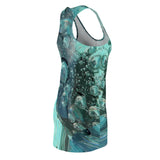 Racerback Dress Blue Bubbles Custom Artwork Women's Cut and Sew