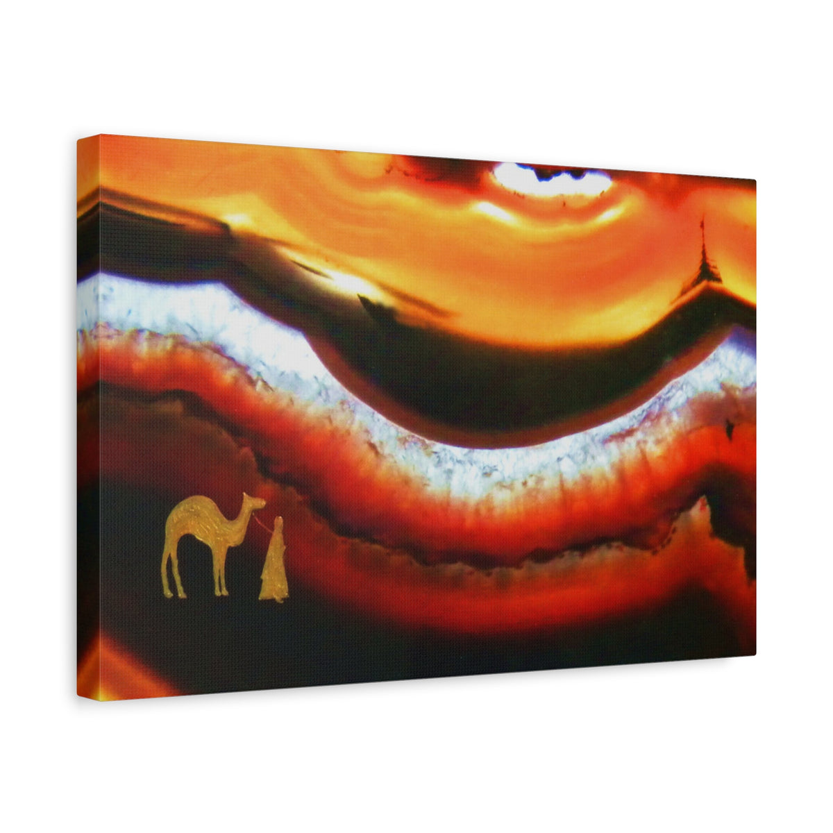 The Long Road in the Dunes | Hand-Finished Microphotography on Canvas