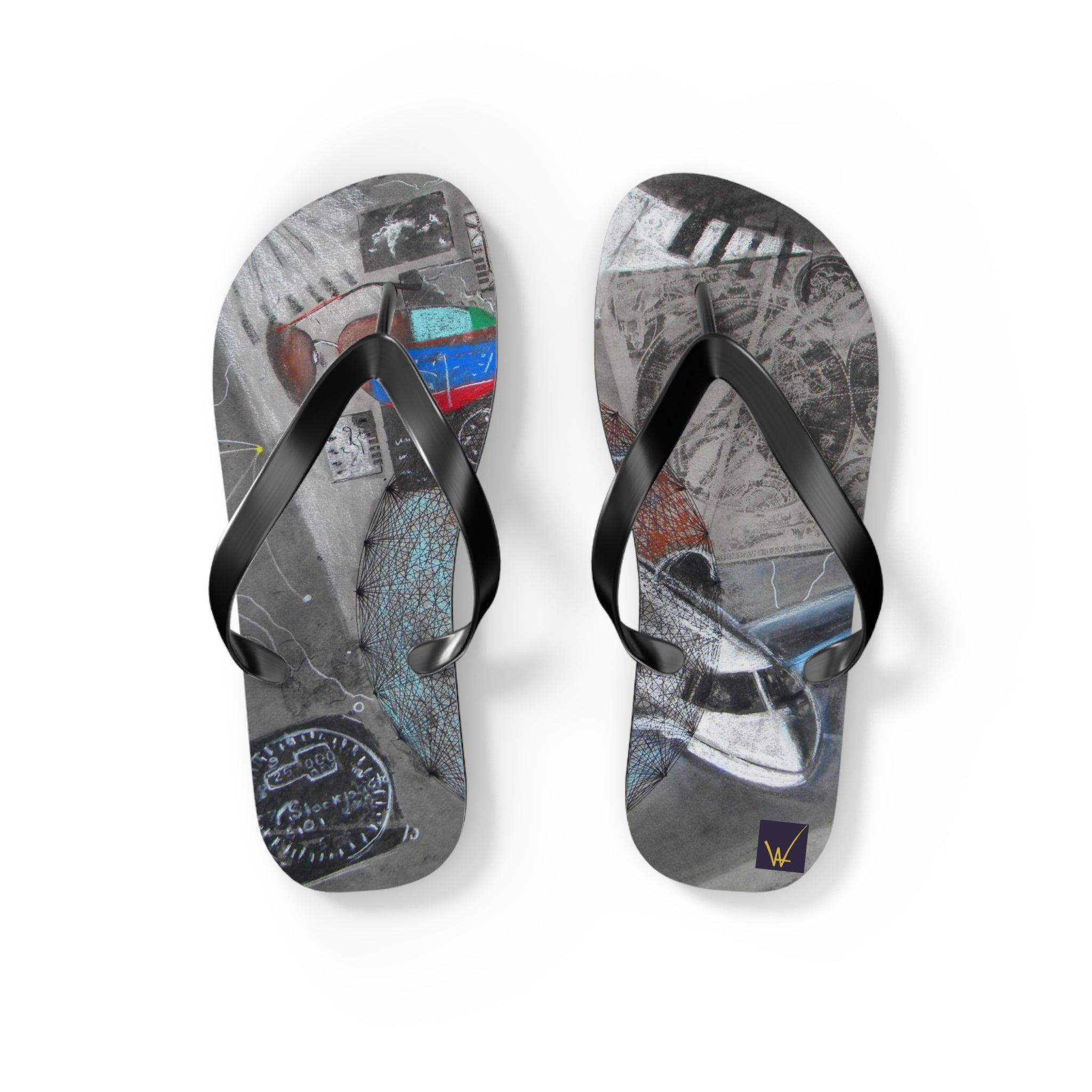 Aviation Picture Flip Flops