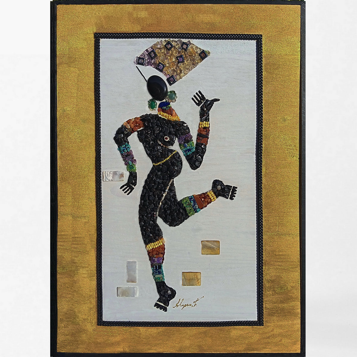 Mujer Solitaria - Mosaic with Semiprecious Stones