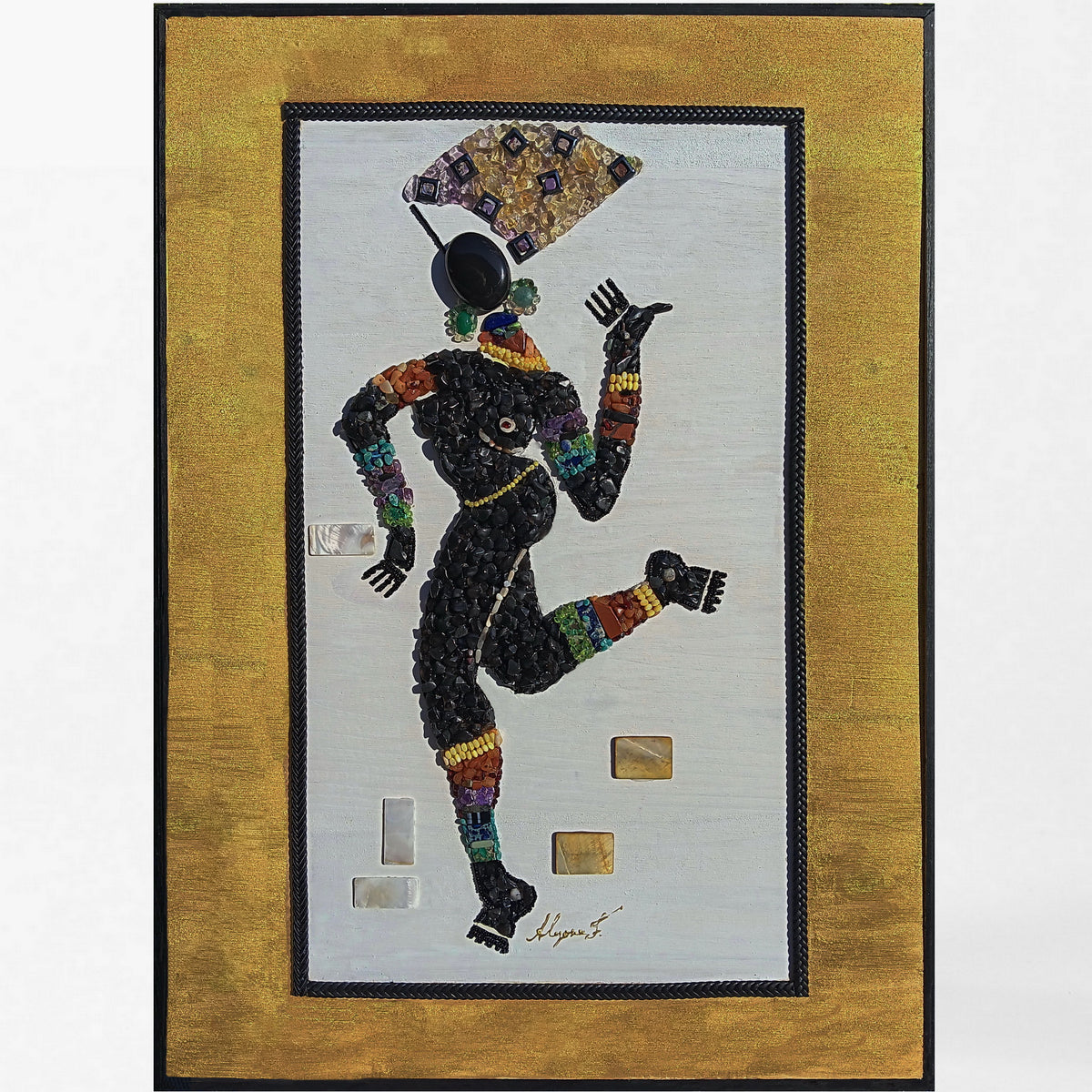 Mujer Solitaria - Mosaic with Semiprecious Stones