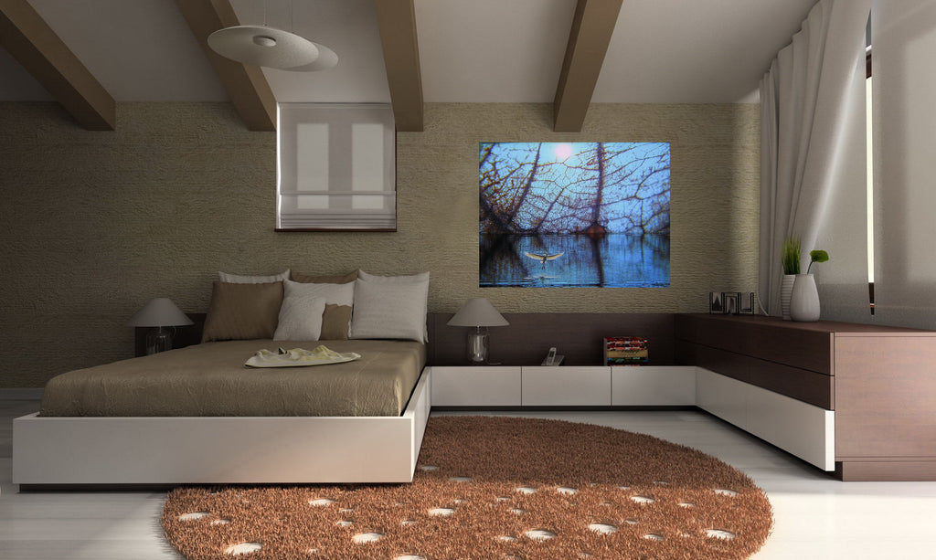 Living Room with Blue Canvas Print