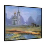 "At dawn"- Gallery Canvas Wraps, Horizontal Frame Blue/Yellow/Green