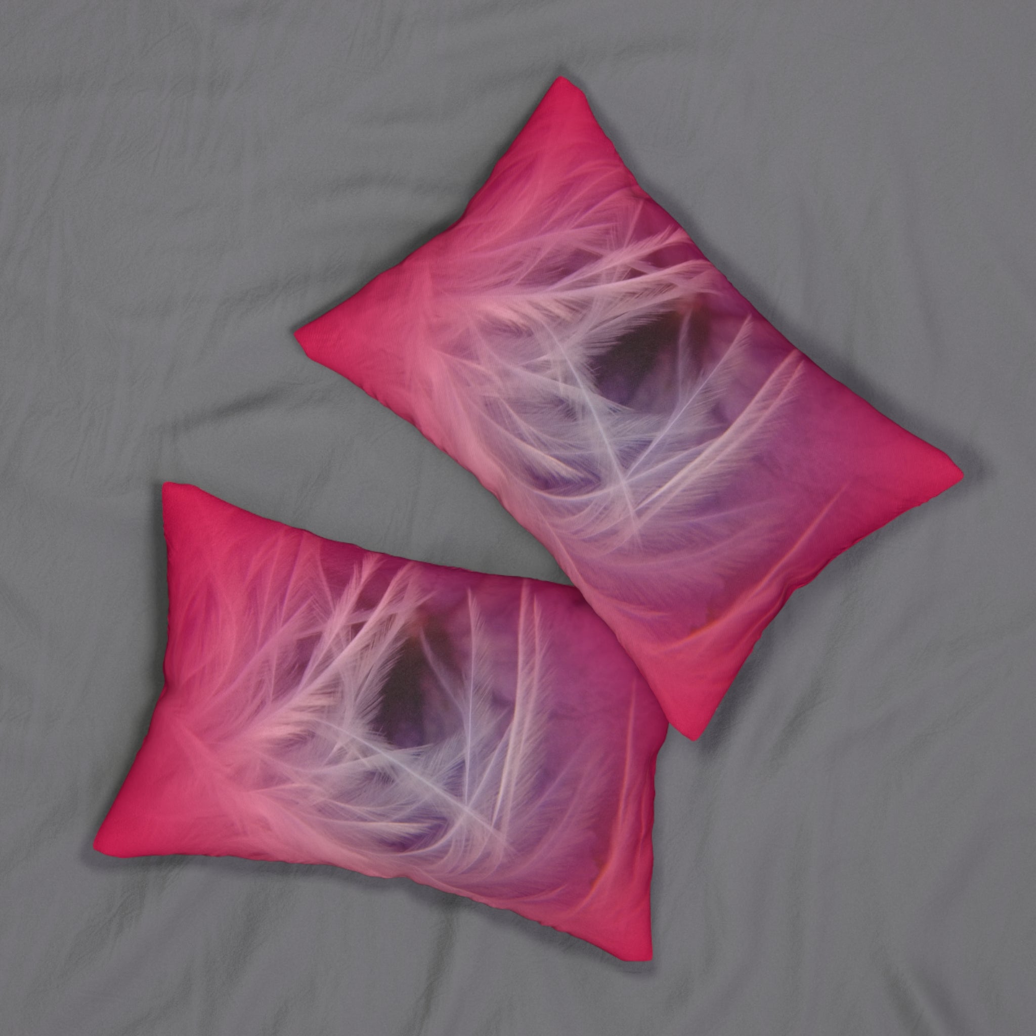 Custom Artwork Lumbar Pillow Pink