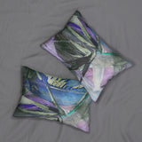 Custom Artwork Lumbar Pillow Green/Lilac