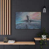 "Takeoff"- Gallery Canvas Wraps, Horizontal Frame Blue/Pink/Gray