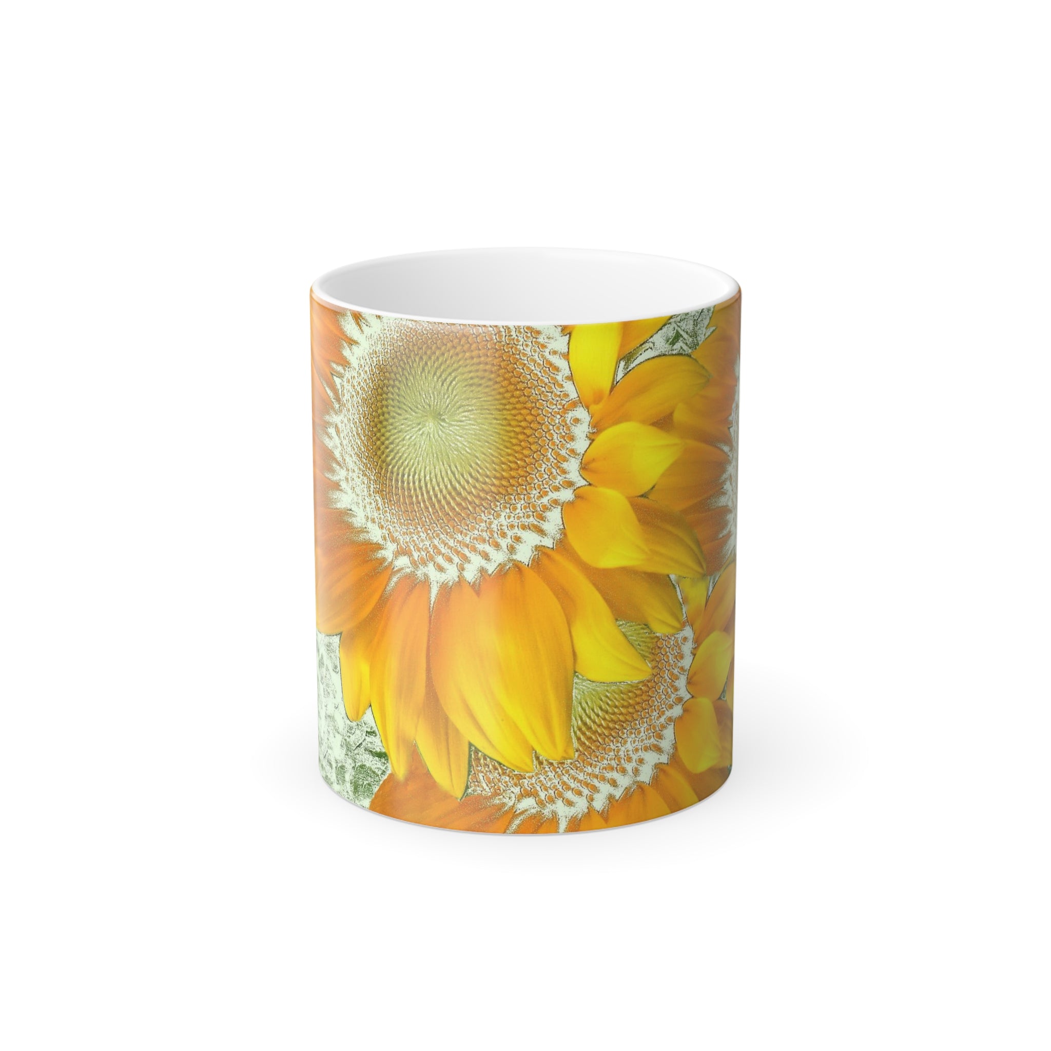 Sunflower Color Changing Mug 11oz — Artist Original Art, Free Shipping