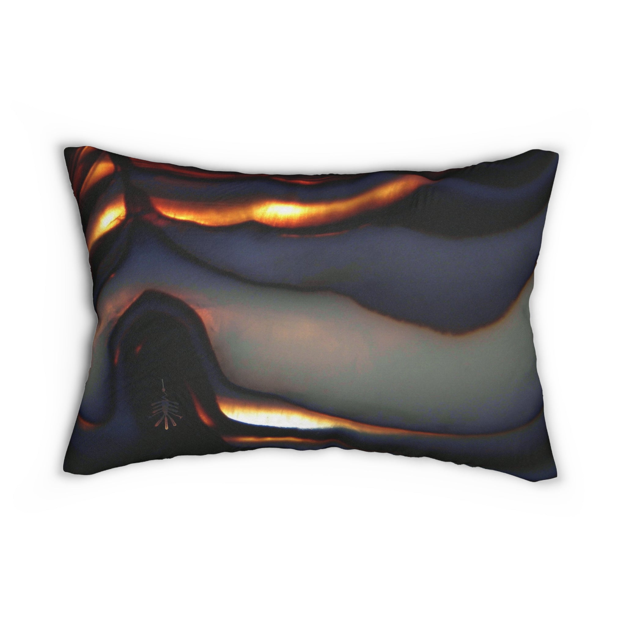Custom Artwork Lumbar Pillow Orange/Black