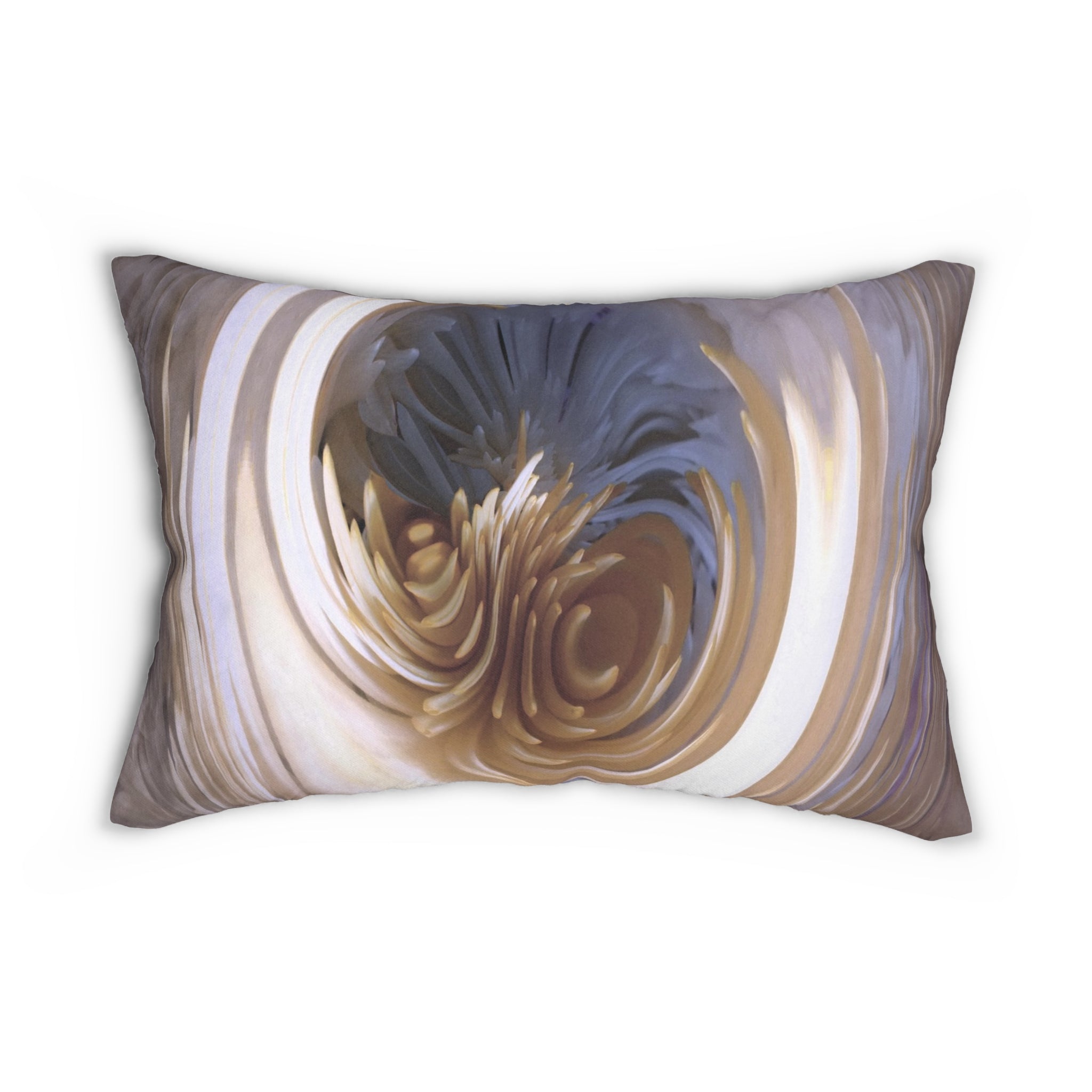 Custom Artwork Lumbar Pillow Blue/White/Beige