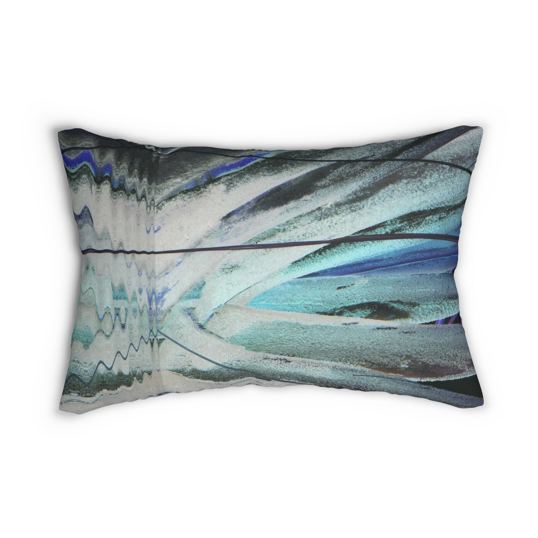 Custom Artwork Lumbar Pillow Yellow/Blue