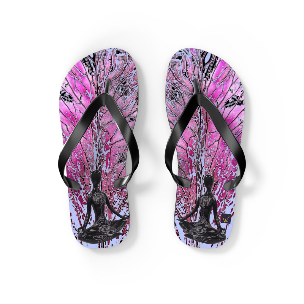 Pink Artwork Flip Flops