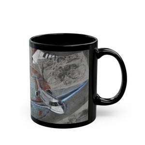  black coffee mug with Aeroplan design