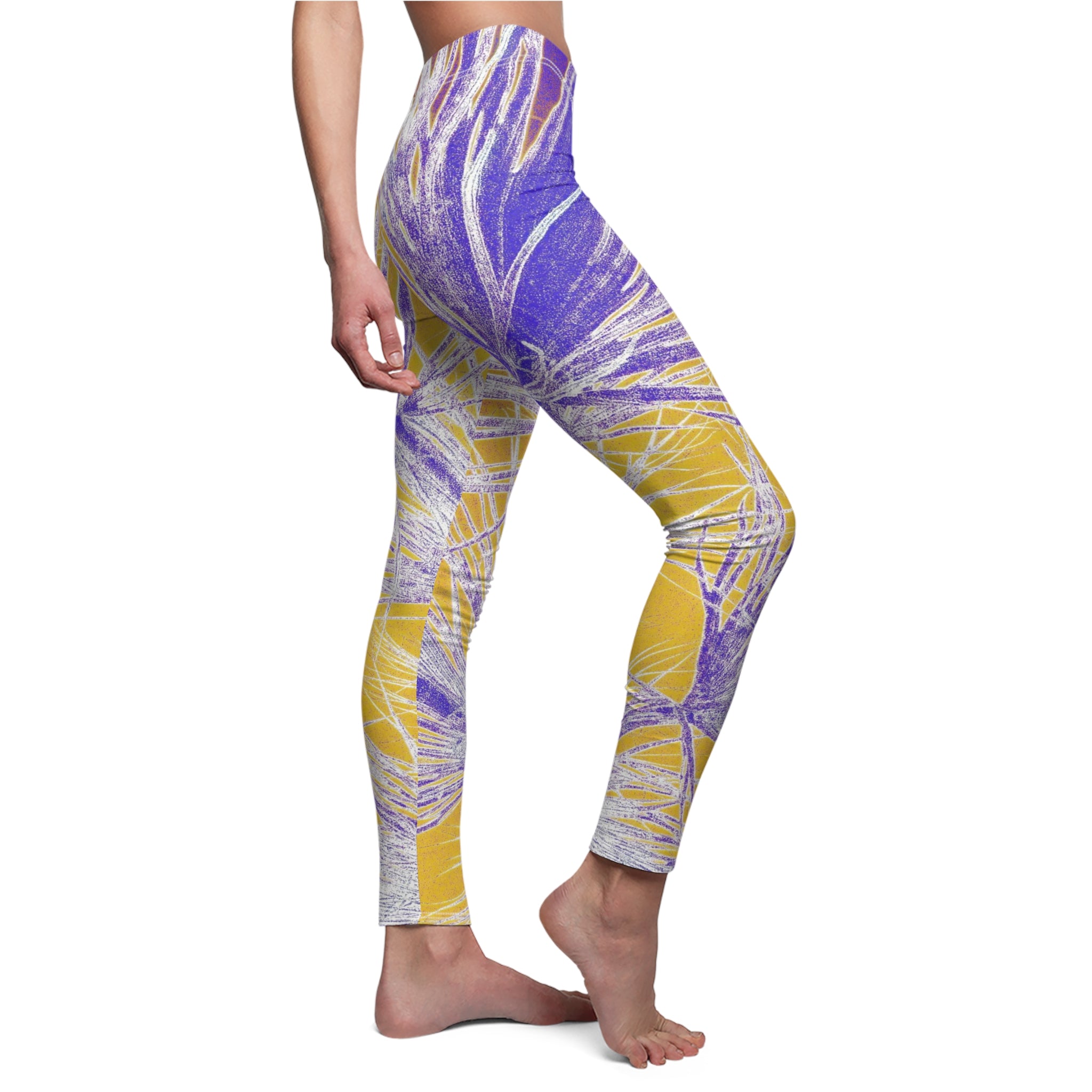 Colorful leggings with a abstract pattern on a white background