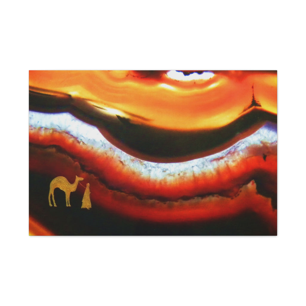 The Long Road in the Dunes | Hand-Finished Microphotography on Canvas