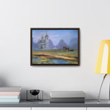 "At dawn"- Gallery Canvas Wraps, Horizontal Frame Blue/Yellow/Green