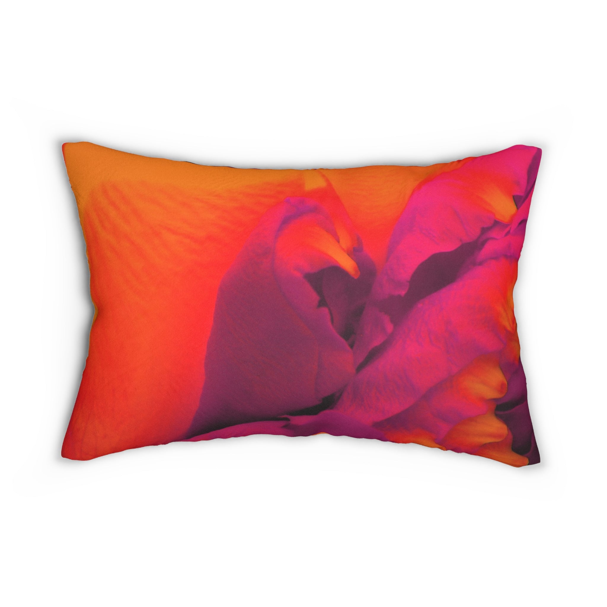 Custom Artwork Lumbar Pillow Red/Orange