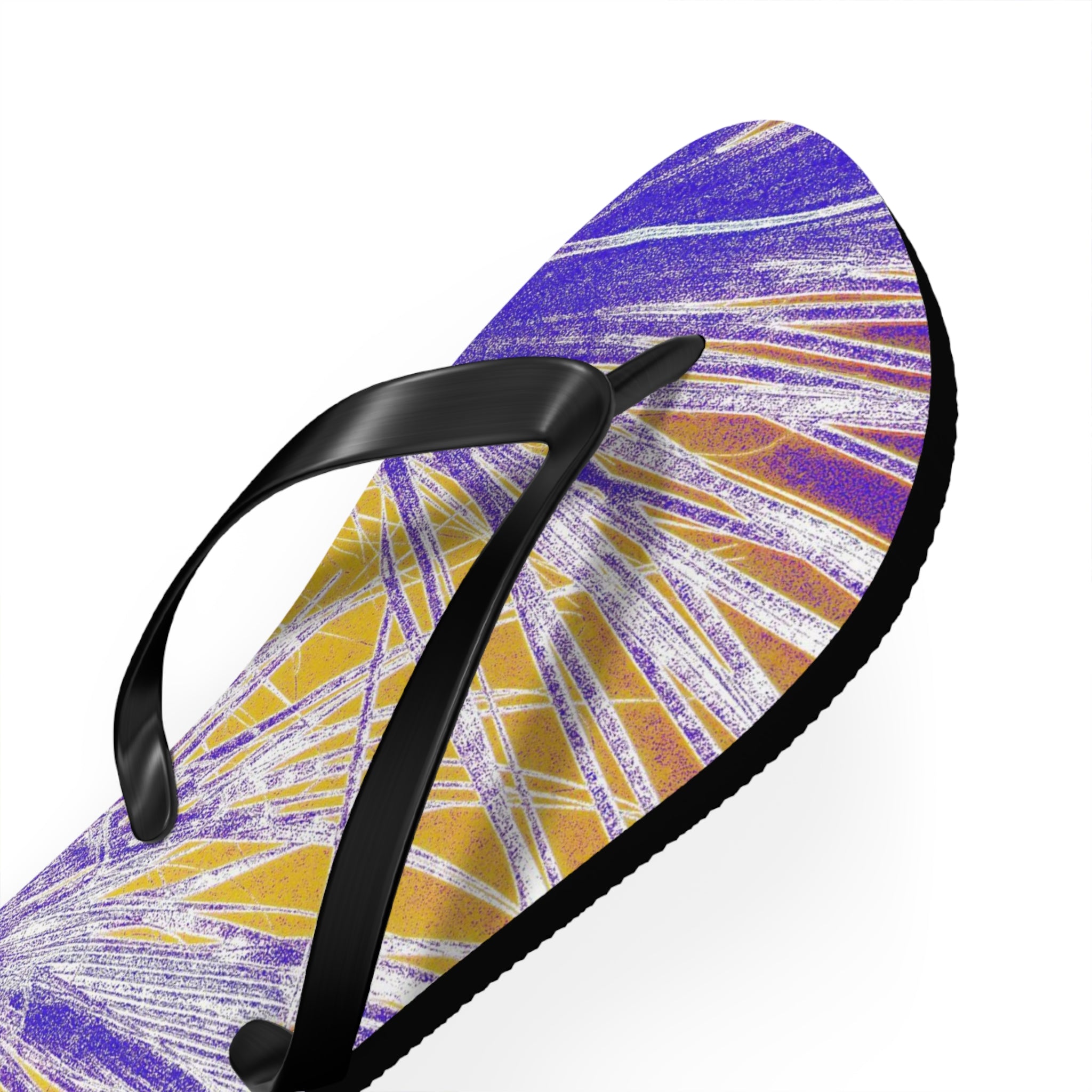 Yellow Purple Flip Flops