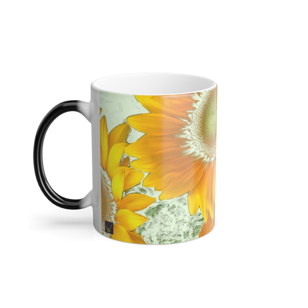 Sunflower Color Changing Mug 11oz — Artist Original Art, Free Shipping