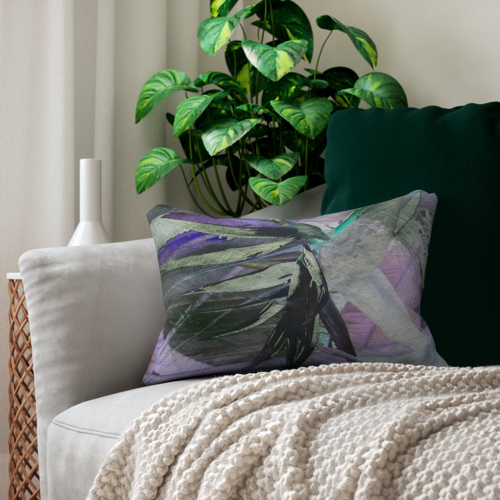  Lumbar Pillow Green/Lilac