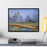 "At dawn"- Gallery Canvas Wraps, Horizontal Frame Blue/Yellow/Green