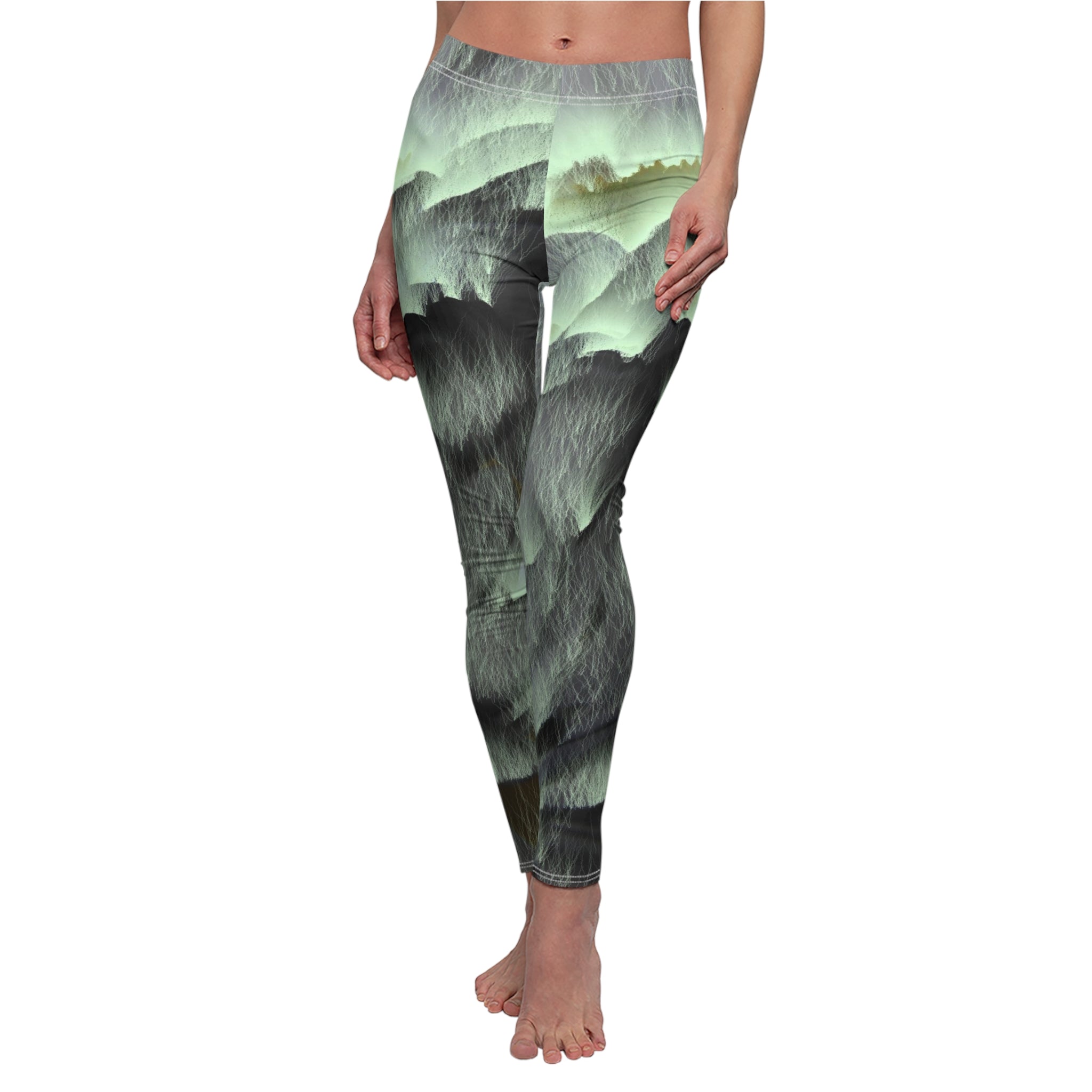 Custom Artwork Women's Leggings Green/Black
