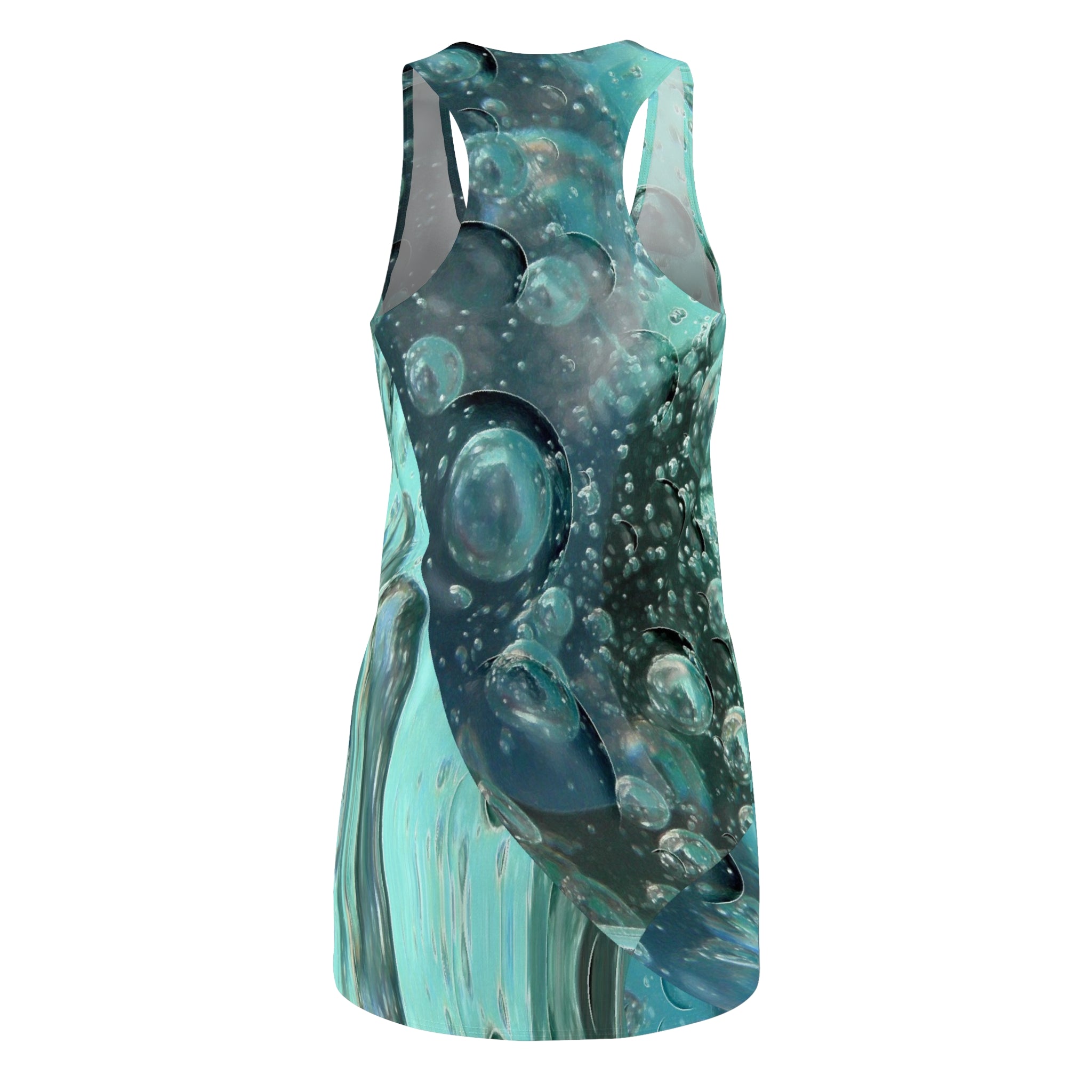 Racerback Dress Blue Bubbles 