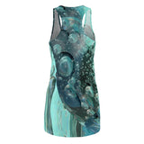 Racerback Dress Blue Bubbles Custom Artwork Women's Cut and Sew