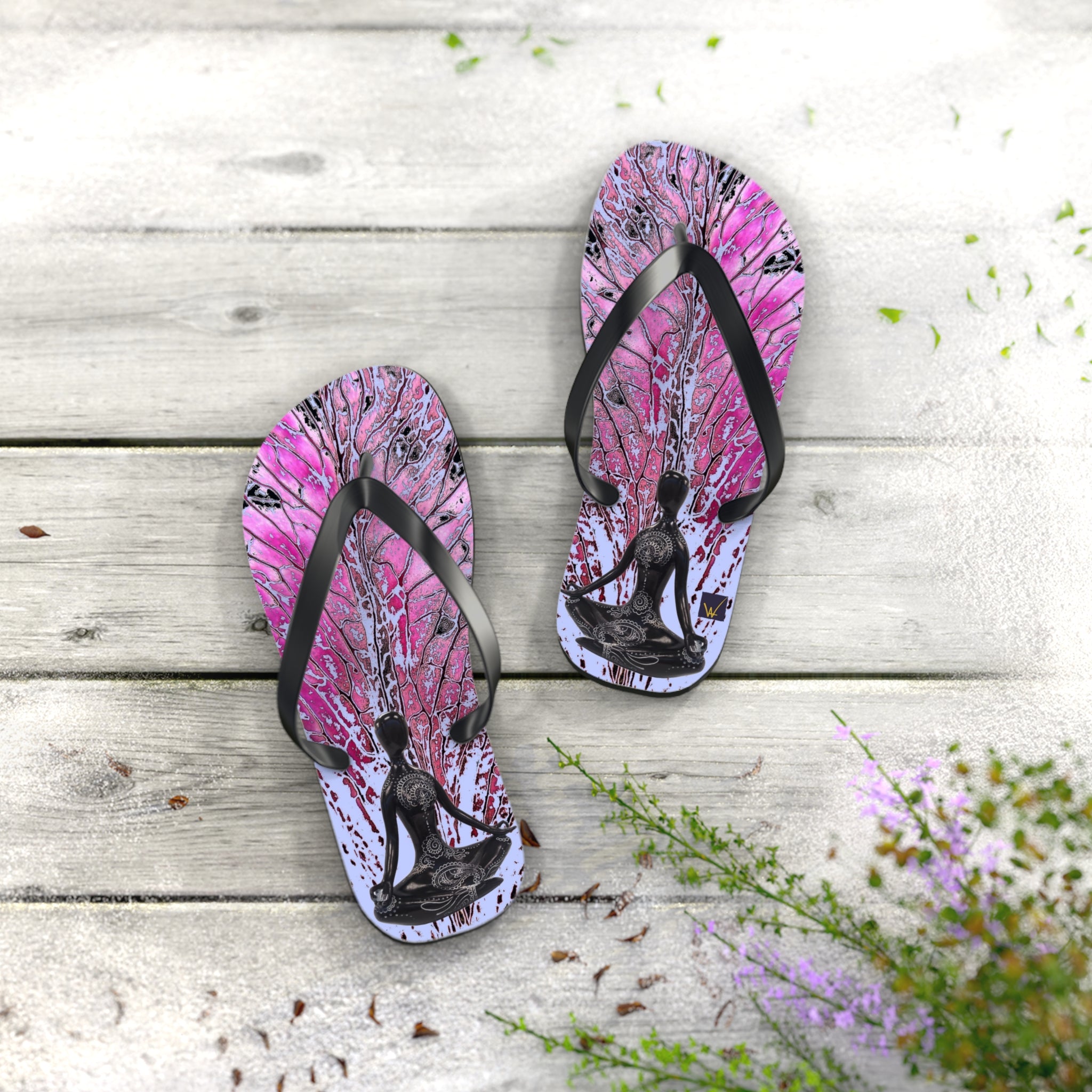 Pink Artwork Flip Flops