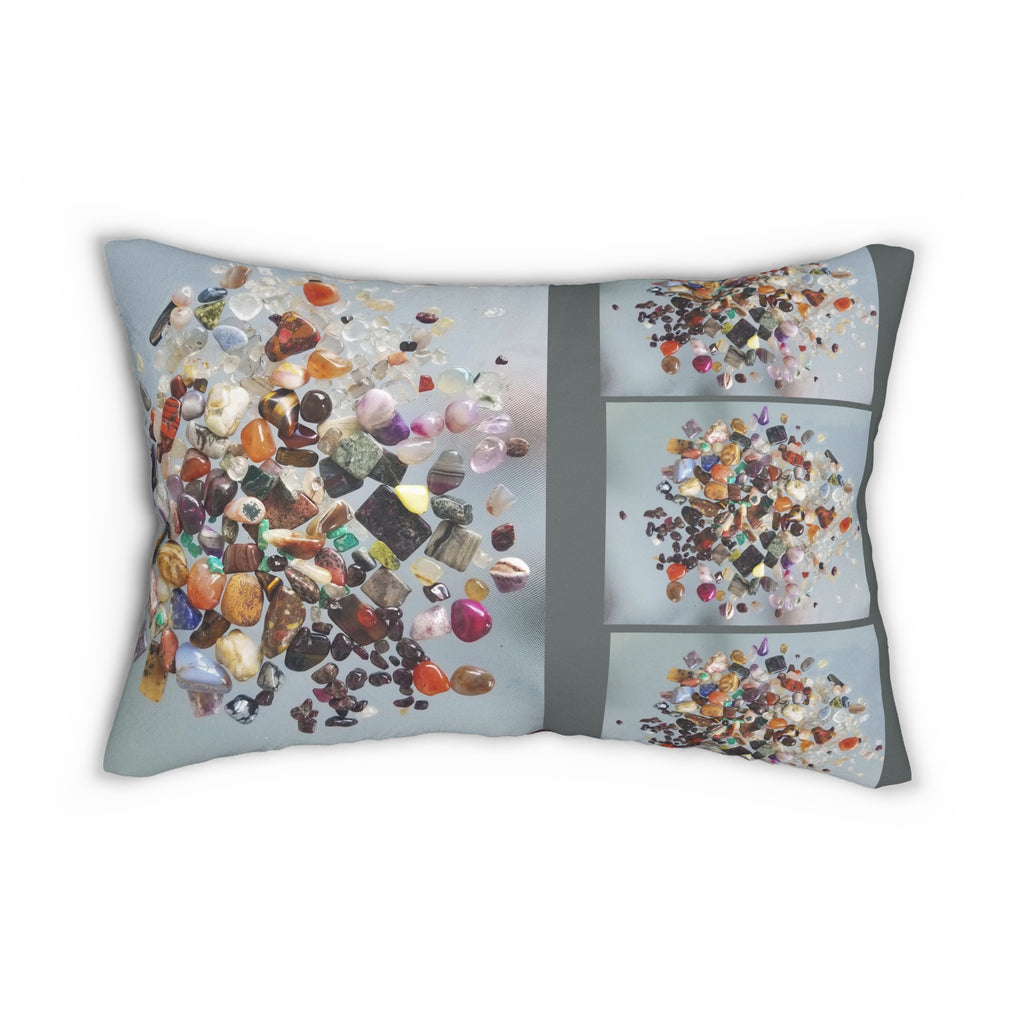 Custom Artwork Lumbar Pillow Gray