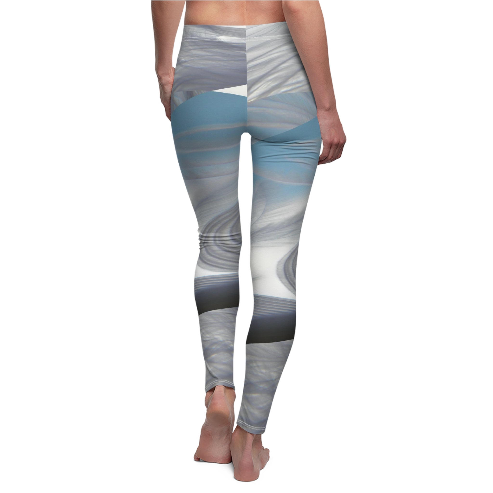 Custom Artwork Women's Leggings Blue/white