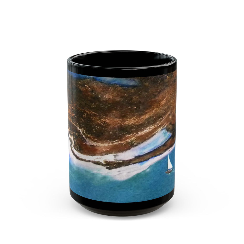 Scenic Sailboat Mug, Ocean View Coffee Cup, Nautical Gift, Art Print Mug, Sailor's Keepsake, Beach Lovers Mug