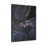 "Happy Dragonfly" - Wall Art Canvas Print Black/Lilac