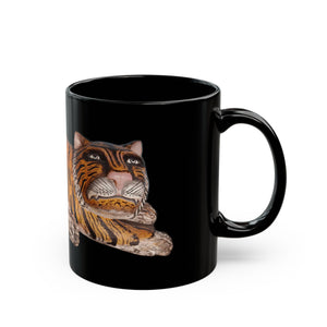 Black mug with a Tiger 