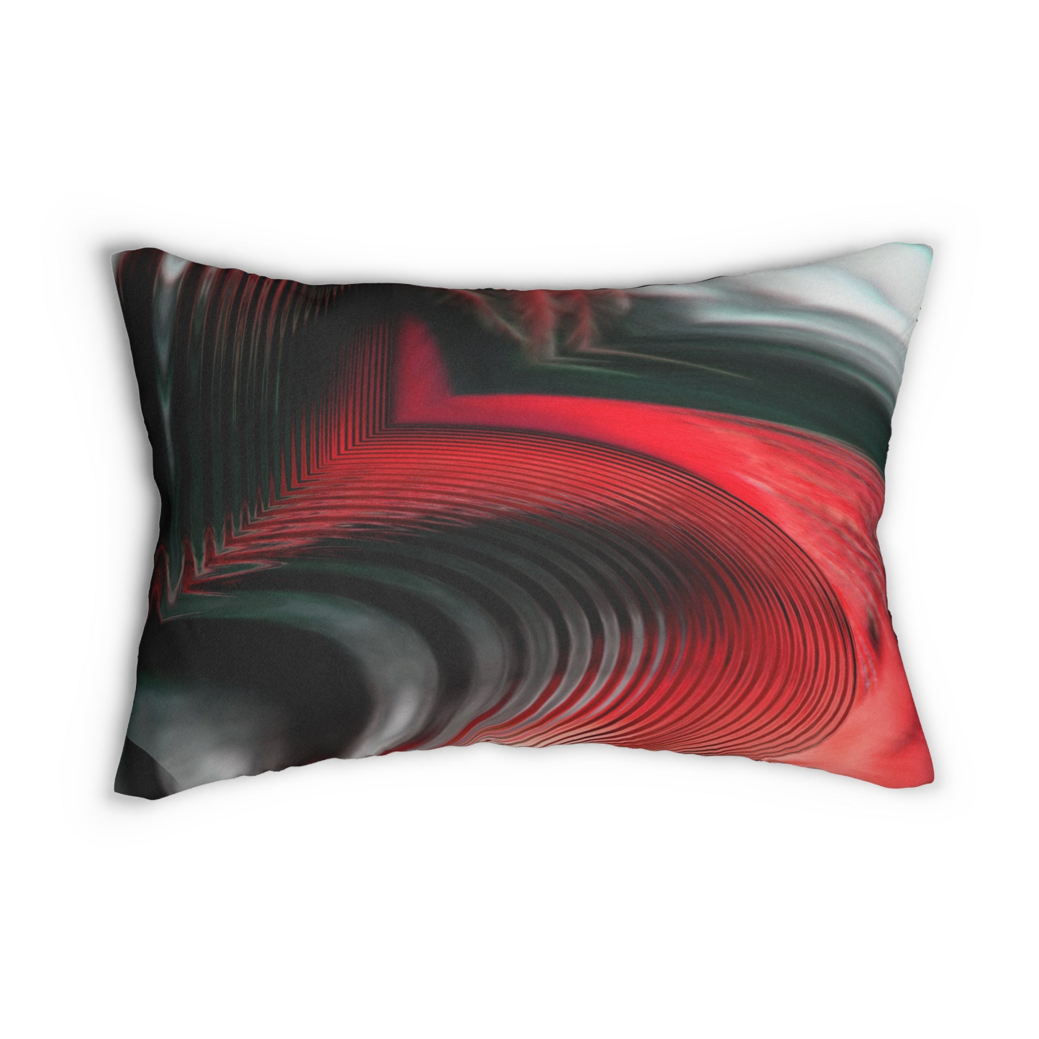 Custom Artwork Lumbar Pillow Black/Red