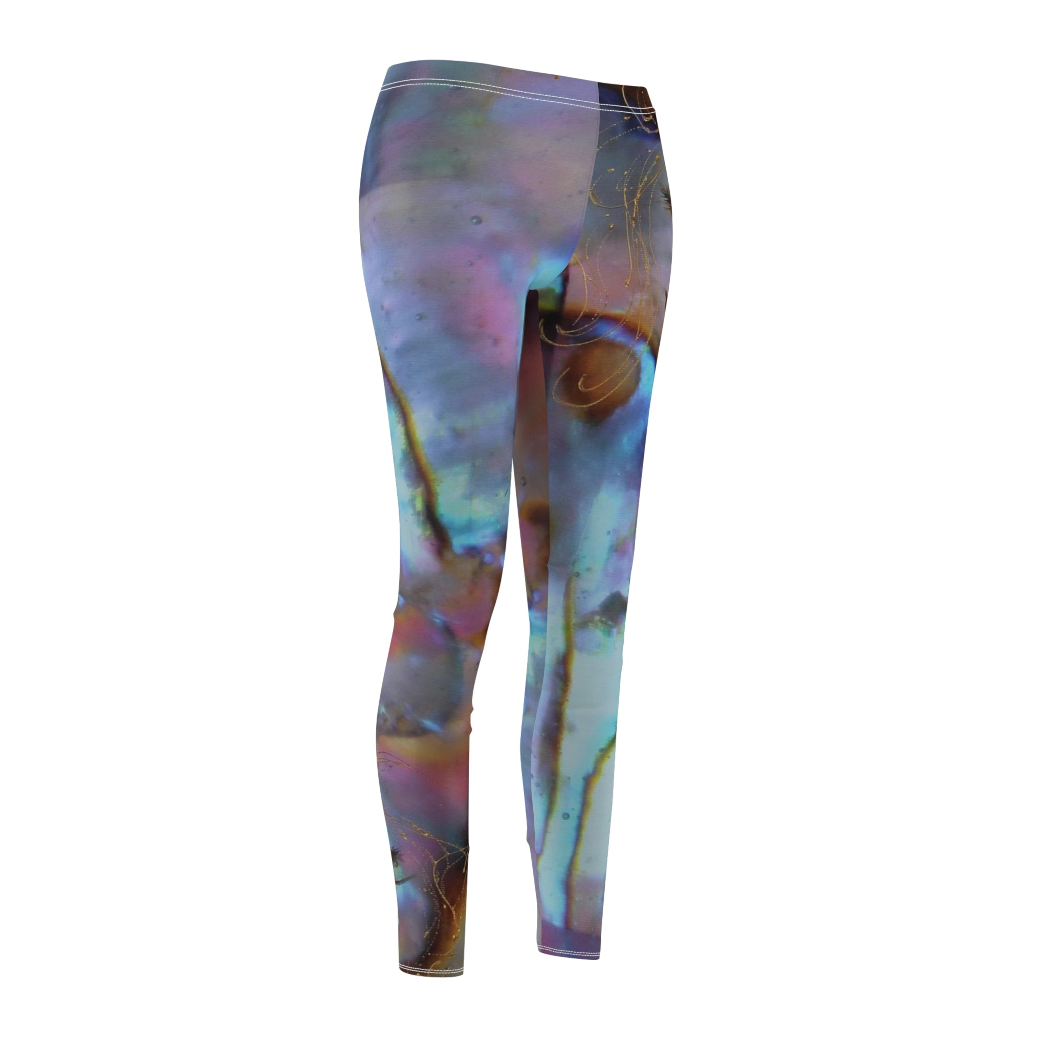 Multicolored leggings on a white background