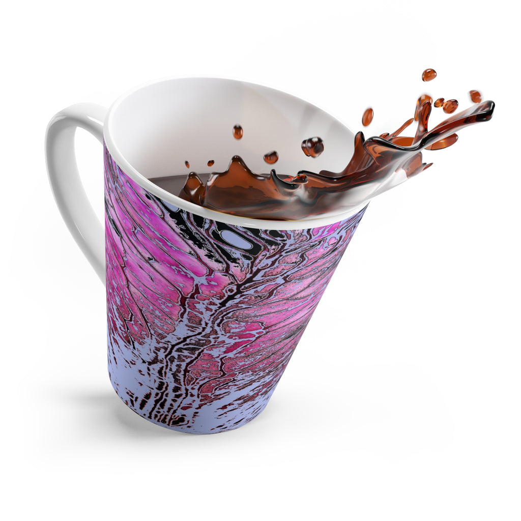 Custom Artwork Latte Tee Mug 12 oz Pink/Blue